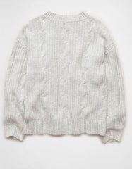 AE Whoa So Soft Notch Neck Cable Sweater