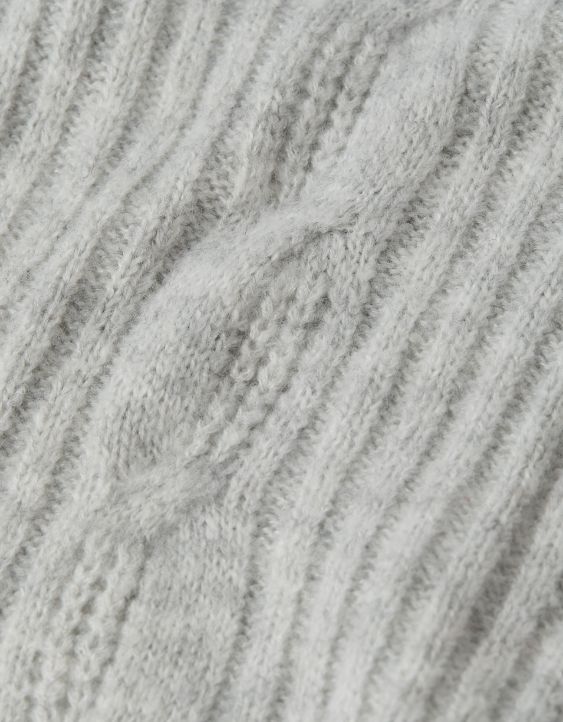 AE Whoa So Soft Notch Neck Cable Sweater