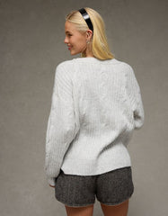 AE Whoa So Soft Notch Neck Cable Sweater