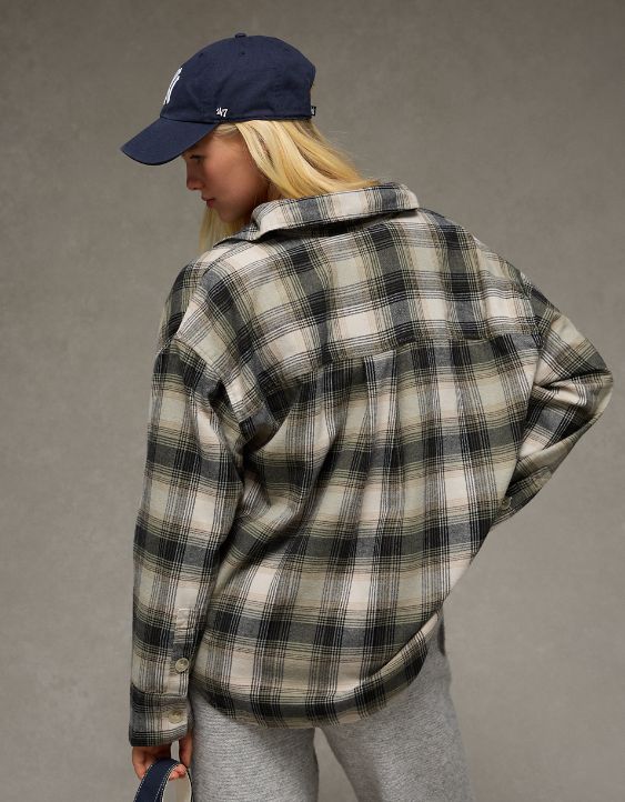 AE Plaid Button-Up Shirt
