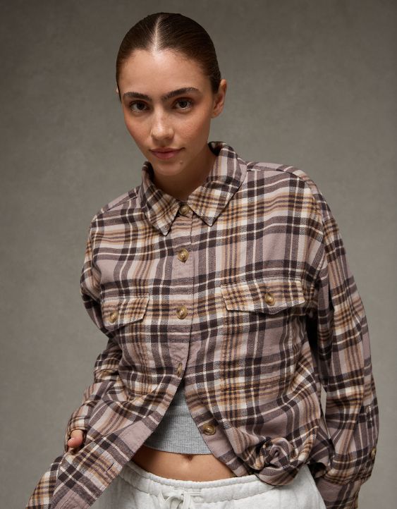 AE Plaid Button-Up Shirt