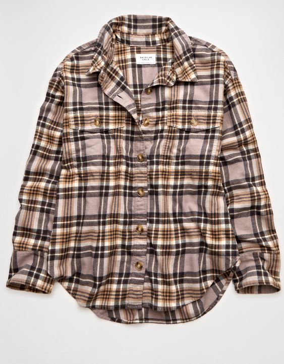 AE Plaid Button-Up Shirt