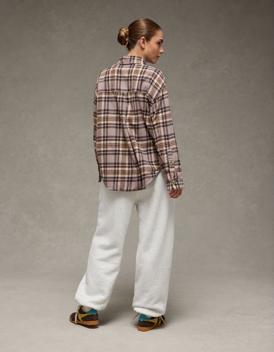 AE Plaid Button-Up Shirt