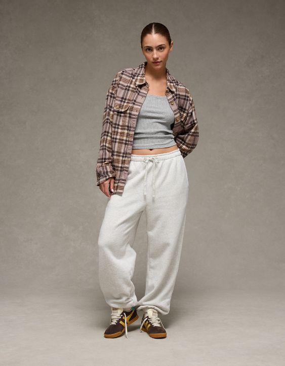 AE Plaid Button-Up Shirt