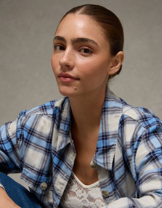 AE Plaid Button-Up Shirt