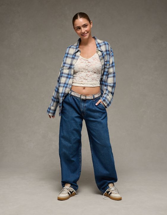 AE Plaid Button-Up Shirt