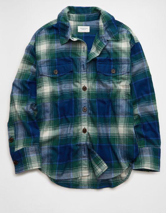 AE Plaid Button-Up Shirt