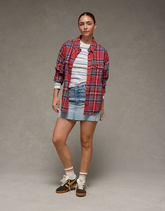 AE Plaid Button-Up Shirt