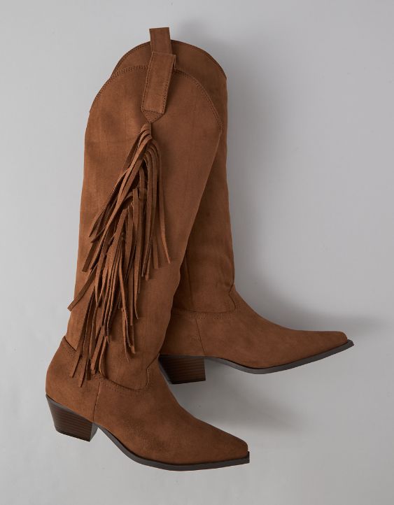AE Western Fringe Knee High Boot