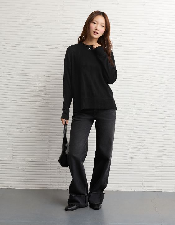 AE Long Sleeve Plush Crew Neck Top