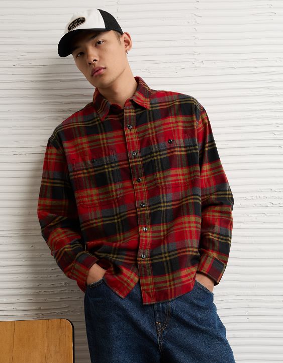 AE Relaxed Fit Everyday Flannel Shirt