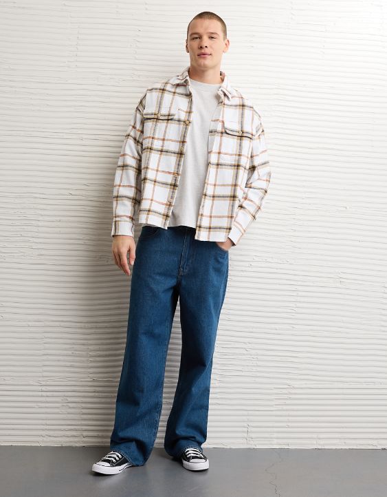 AE Boxy Everyday Flannel Shirt