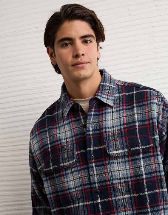 AE Boxy Everyday Flannel Shirt