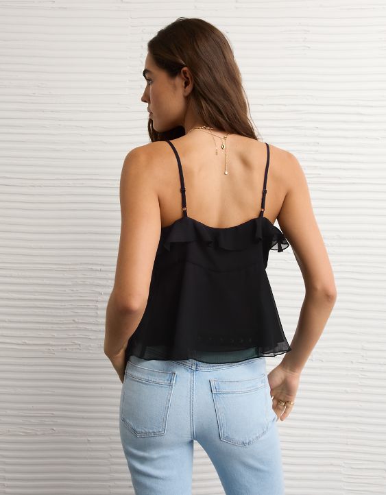 AE Ruffle Tie-Front Cami Top