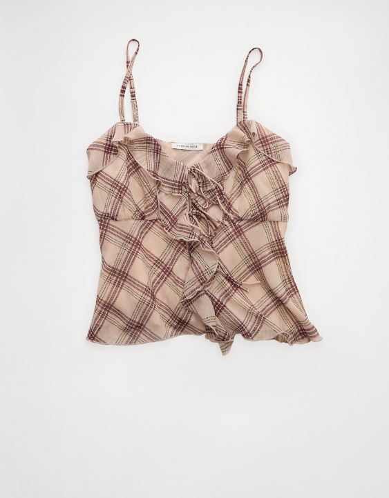 AE Ruffle Tie-Front Cami Top