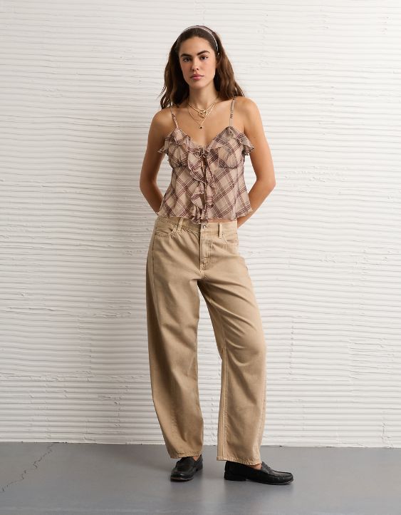 AE Ruffle Tie-Front Cami Top