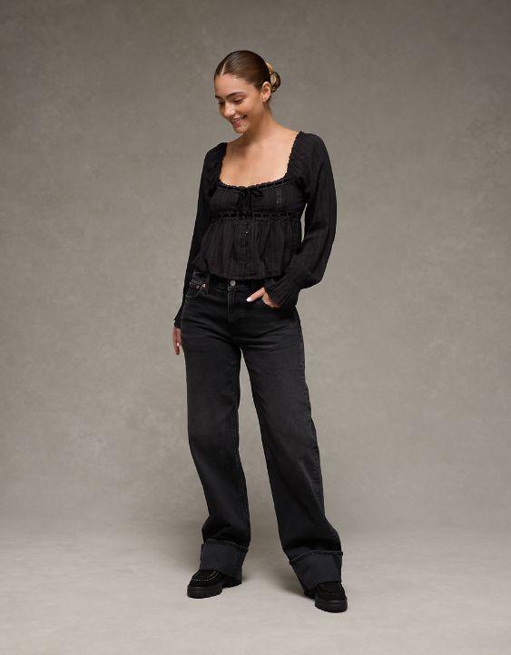 AE Long Sleeve Babydoll Blouse