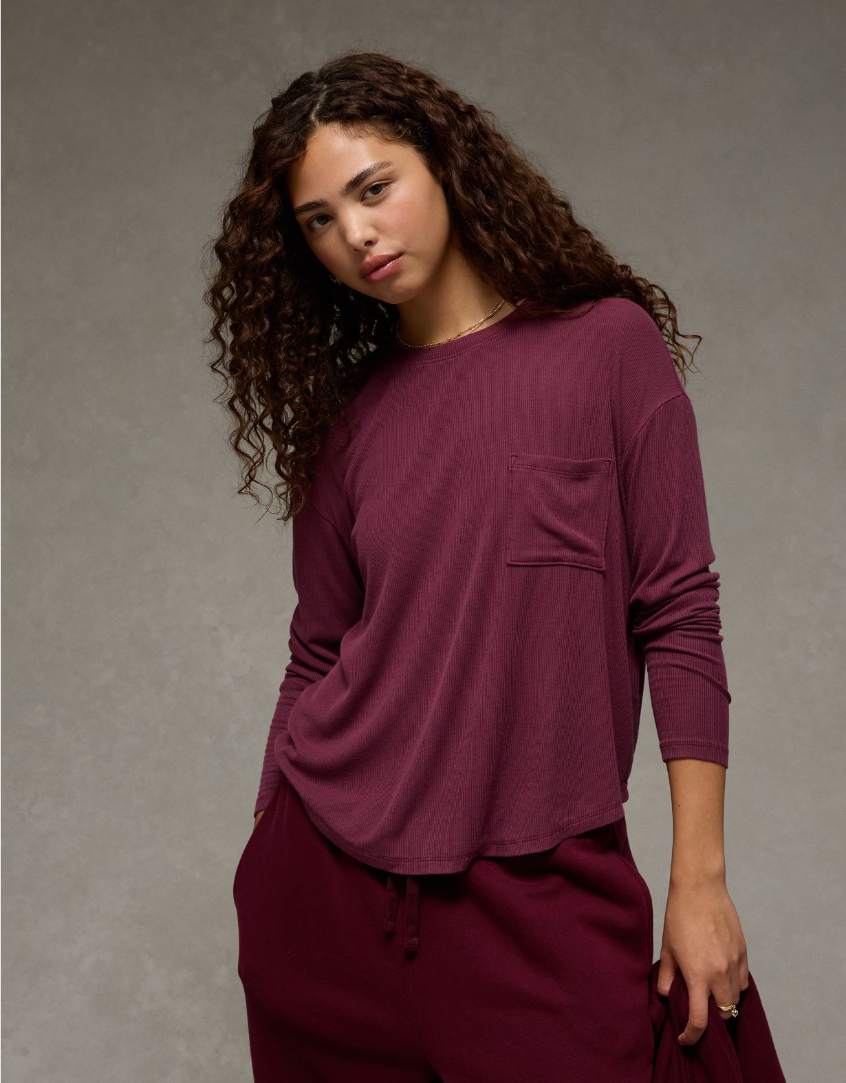 AE Soft &amp; Sexy Long Sleeve Pocket T-Shirt
