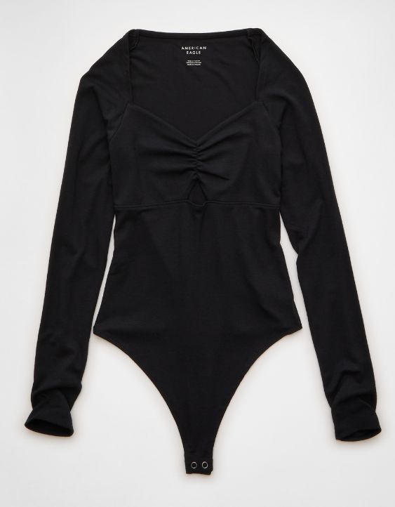 AE Long Sleeve Bow Front Bodysuit