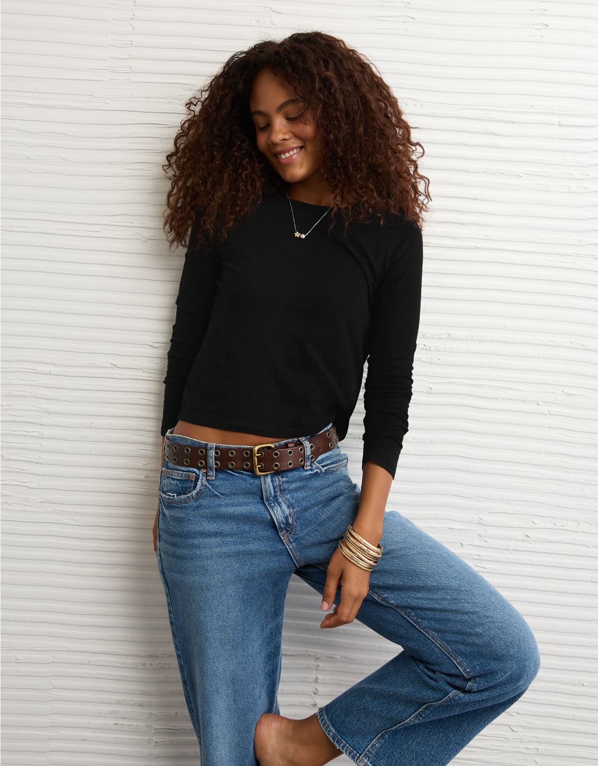 AE Long Sleeve Hey Baby Tee