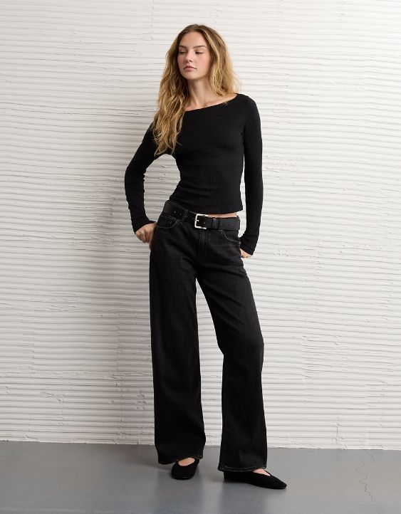 AE Long Sleeve Boatneck Baby Tee