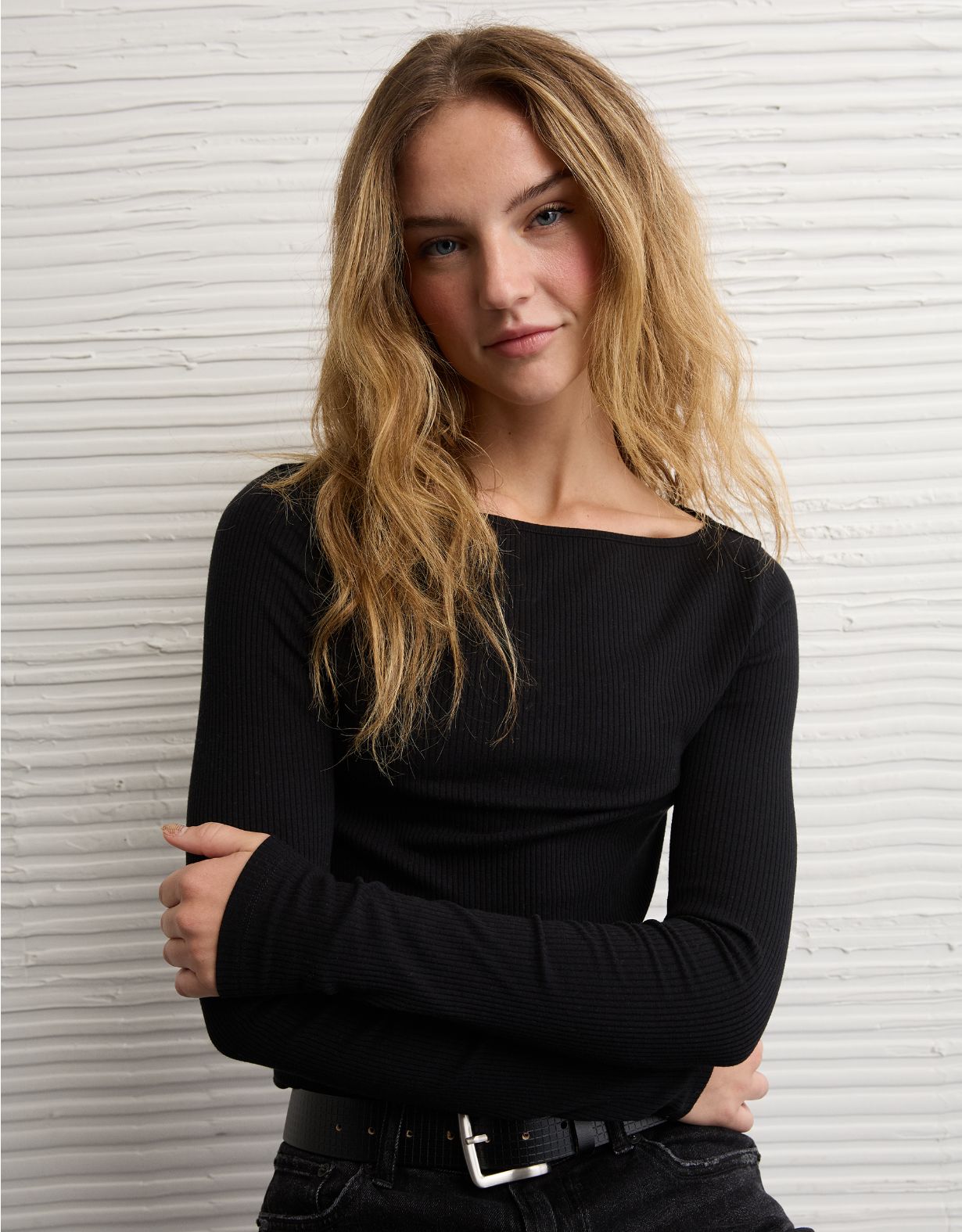 AE Long Sleeve Boatneck Baby Tee