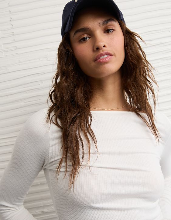 AE Long Sleeve Boatneck Baby Tee