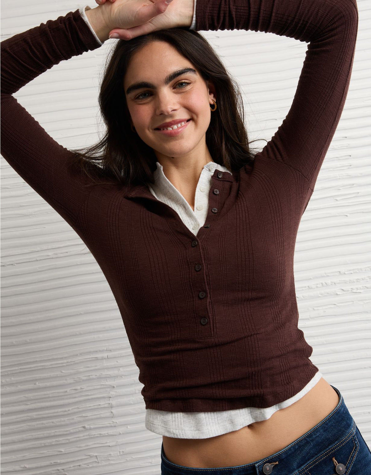 AE Long Sleeve Henley T-Shirt