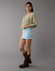 AE Next Level Low-Rise Denim Micro Skort