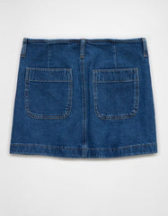AE Stretch Low-Rise A-Line Denim Mini Skirt