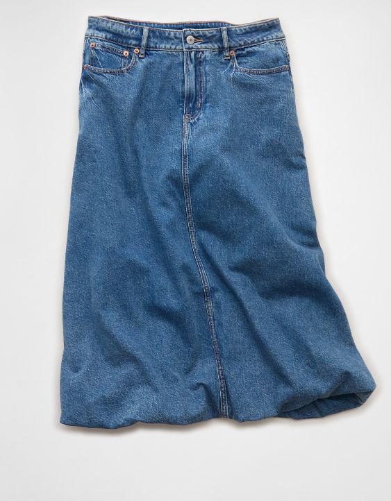 AE High-Waisted Bubble Midi Skirt