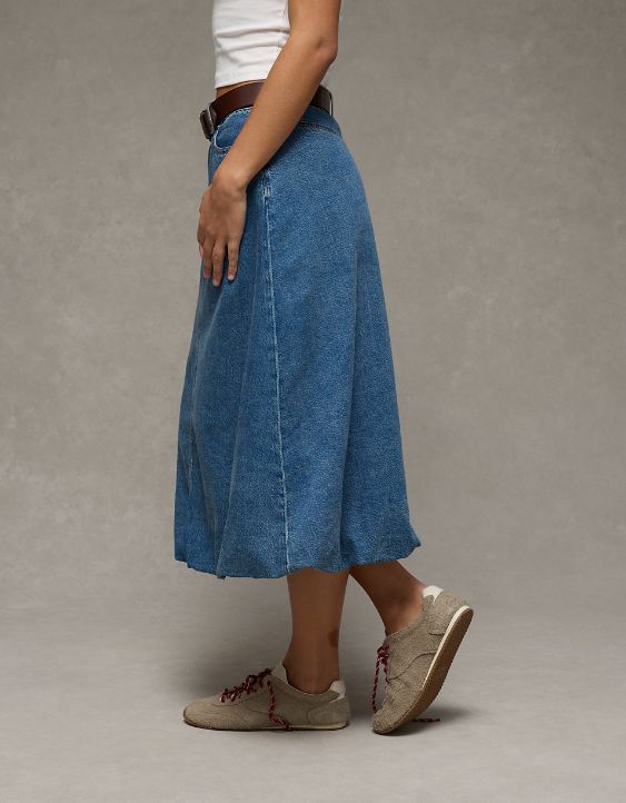 AE High-Waisted Bubble Midi Skirt