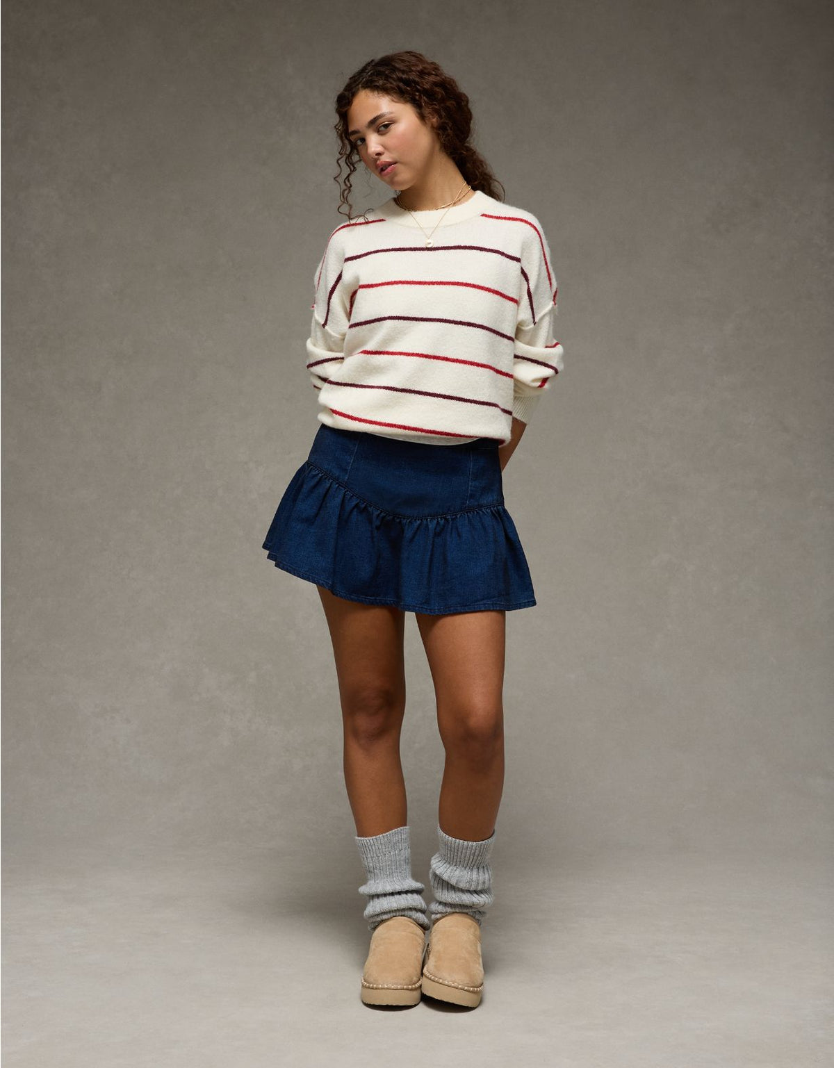 AE High-Waisted Pleated Mini Skirt