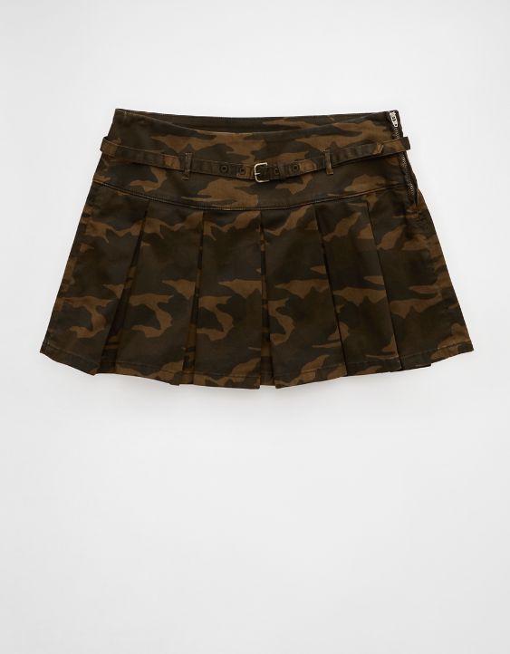 AE Mid-Rise Pleated Camo Skort
