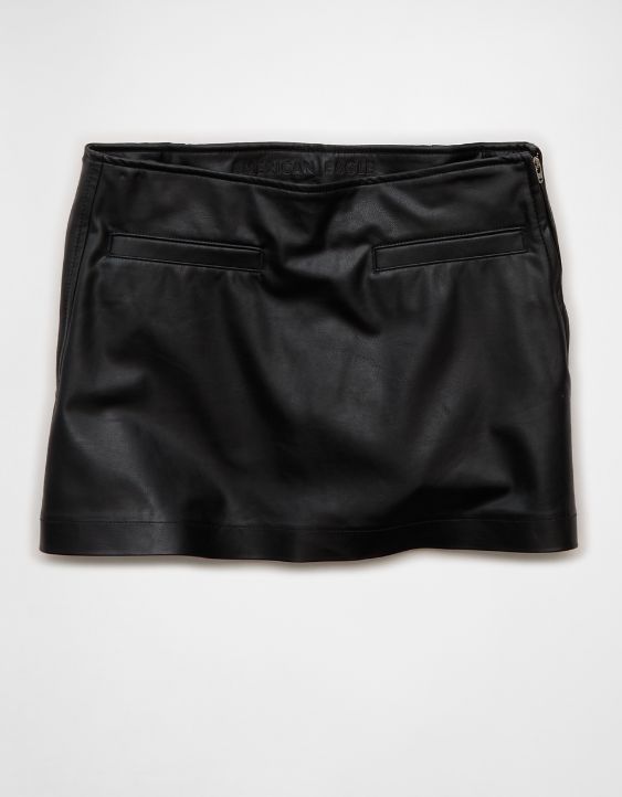AE Mid-Rise Vegan Leather Skort